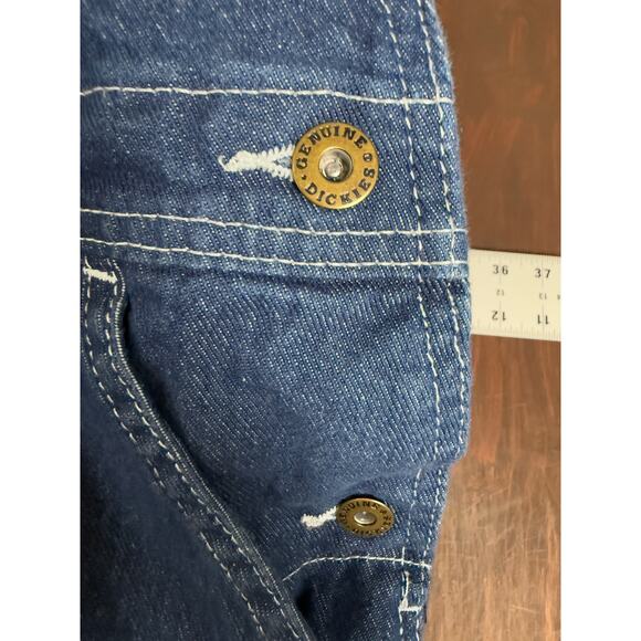 Dickies Genuine Durable Bib Denim Jeans Relaxed Overalls EB713RNB Blue Men Large - Picture 3 of 9
